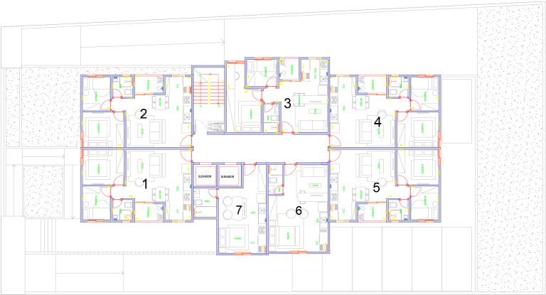 Edifício Heloísa pavimento 1 plantas com aptos identificados